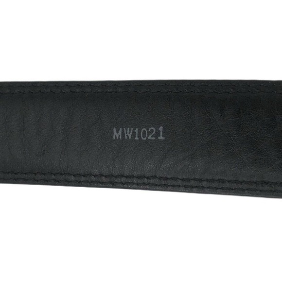 Mens Size 50 Genuine FULL GRAIN Classic Black Leather Belt Silver Buckle NWOT - Picture 5 of 8